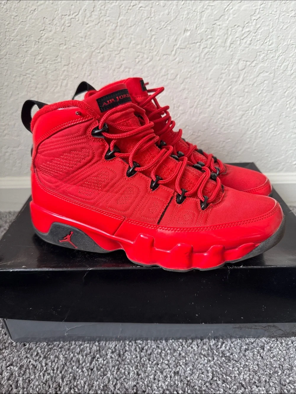 Men Air Jordan Retro 9 Chile Red Shoes Size 9